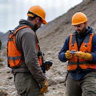 遠隔地の測量チームが堅牢なGPSデバイスを使用している